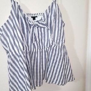 Stripped Linen Tank Top